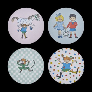 Muurla Pippi glasonderzetters 4 stuks Hoppsansa