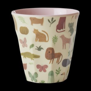 RICE Rice kinderbeker melamine Sweet Jungle Print-Soft Pink