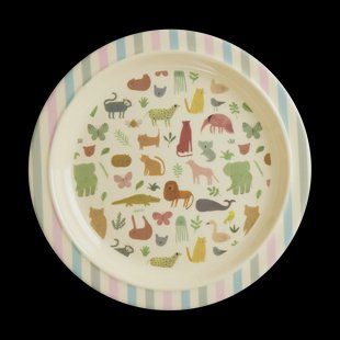 RICE Rice melamine kinderbord Ø22 cm Sweet Jungle Print