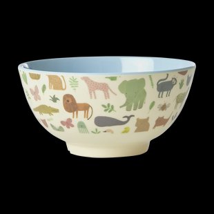 RICE Rice melaminekom medium Sweet Jungle Print-Soft blue