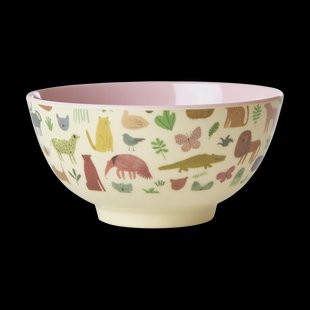 RICE Rice melaminekom medium Sweet Jungle Print-Soft Pink