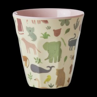 RICE Rice melaminebeker medium Sweet Jungle Print-Soft Pink