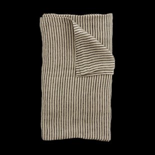 Olsson & Jensen Stripe linnen tafelkleed 150x300 cm Zwart zand