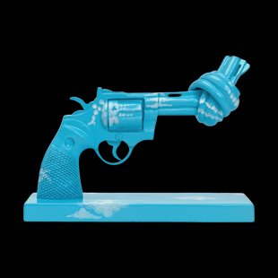 Non Violence Imagine dekoration 30 cm Blauw-wit