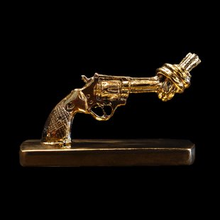 Non Violence Knotted Gun mini 7 cm Brons