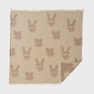 Klippan Yllefabrik Bunny&Bear hydrofiele deken 75x90 cm Grey