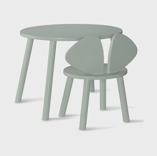 Nofred Mouse set kinderstoel tafel Olijfgroen Nofred Mouse set kinderstoel + tafel Olijfgroen