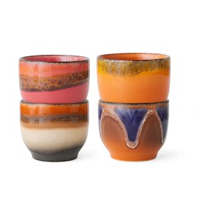 HKliving 70's kop 25 cl 4-pack Java