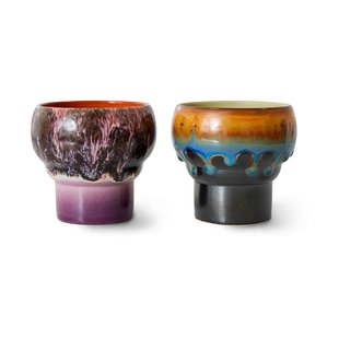 HKliving 70's lungo mok 24 cl 2-pack Merge