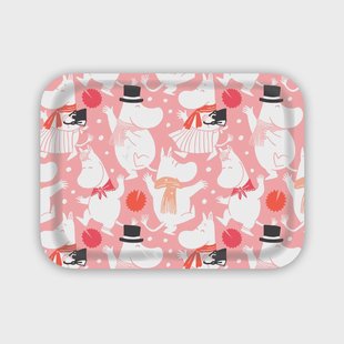 Opto Design Moomin celebration dienblad 27x20 cm Wit-roze