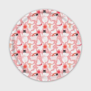Opto Design Moomin celebration dienblad Ø31 cm Wit-roze