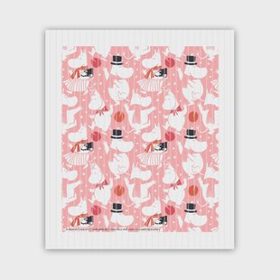 Opto Design Moomin celebration vaatdoek 17x14,5 cm Wit-roze