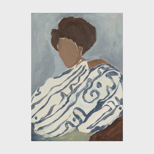 Paper Collective Blue Curls poster 30x40 cm