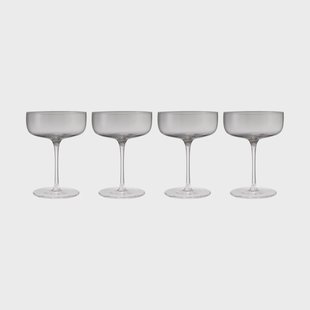 blomus Fuumi champagneglas Coupe 28 cl 4-pack Smoke-klaar