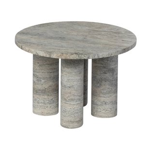 blomus Volos bijzettafel S Ø52 cm Silver Travertine
