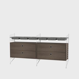 String String slaapkamer walnoot & wit - Combinatie G