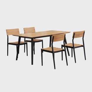 1898 Björnö eetset met 4 stoelen teak