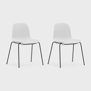 Normann Copenhagen Form Chair stapelbare stoel zwarte poten 2-pack, Wit Form Chair stapelbare stoel zwarte poten 2-pack, Wit