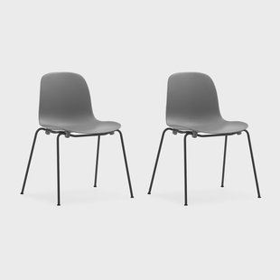 Normann Copenhagen Form Chair stapelbare stoel zwarte poten 2-pack, Grijs Form Chair stapelbare stoel zwarte poten 2-pack, Grijs