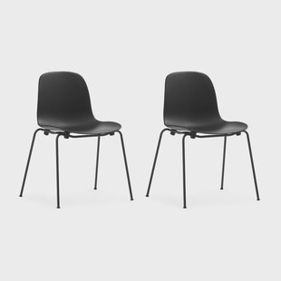 Normann Copenhagen Form Chair stapelbare stoel zwarte poten 2-pack, Zwart Form Chair stapelbare stoel zwarte poten 2-pack, Zwart
