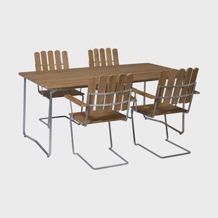Grythyttan Stålmöbler Grythyttan eettafelset teak B31 170cm + 4 st. A2