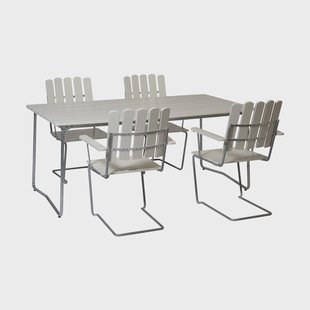 Grythyttan Stålmöbler Grythyttan eettafelset wit B31 170 cm + 4 st. A2