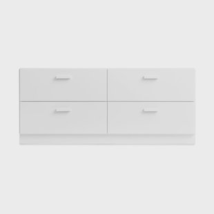 Relief Relief bureau laag met sokkel 123x46,6 cm wit