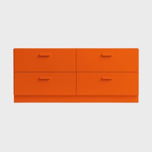 Relief Relief bureau laag met sokkel 123x46,6 cm oranje