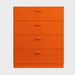 Relief Relief bureau breed met sokkel 82x92,2 cm oranje
