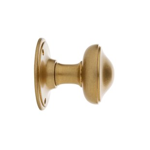 De Oude Deurklink Vaste deurknop 80mm - messing getrommeld