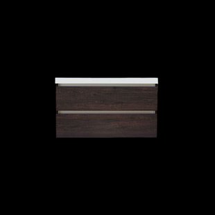 Onderkast Sanilux Trendline Met Greeplijst Aluminium 120x47x52 Cm Brown Oak