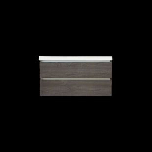 Onderkast Sanilux Trendline Met Greeplijst Aluminium 120x47x52 Cm Silver Oak