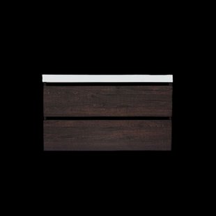 Onderkast Sanilux Trendline Met Greeplijst Mat Zwart 120x47x52 Cm Brown Oak