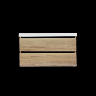 Onderkast Sanilux Trendline Met Greeplijst Mat Zwart 100x47x52 cm Naturel Oak