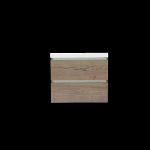 Onderkast Sanilux Trendline Met Greeplijst Aluminium 60x47x52 Cm Tabak Oak