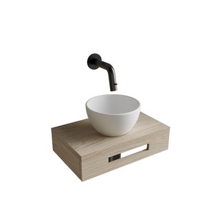 Complete Fonteinset BWS Hold Met Handdoekhouder Waskom Wit En fonteinkraan Gunmetal