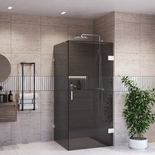 Douchecabine BWS Portos Profielloos RVS Look Rookglas 8 mm Nano Coating (Alle Maten)