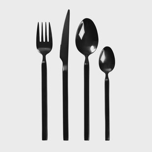 Broste Copenhagen Tvis bestekset 16-delig zwart-messing