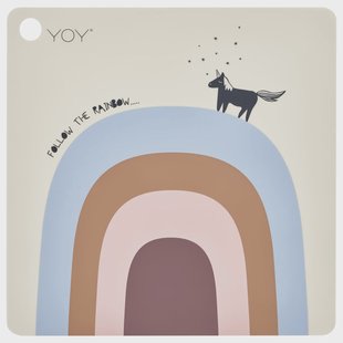 OYOY Follow the rainbow placemat blauw-roze-beige