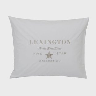 Lexington Hotel Embroidery kussensloop 50x60 cm Wit-lichtbeige