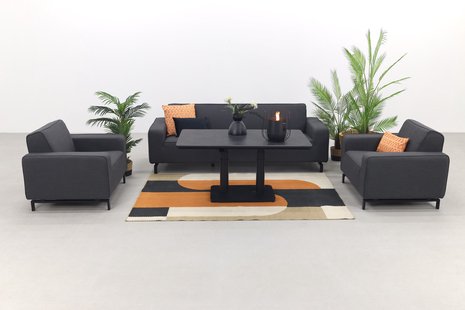 Boavista/Medina stoel-bank loungeset - Sooty - 4-delig verstelbaar Boavista/Medina stoel-bank loungeset - Sooty - 4-delig verstelbaar