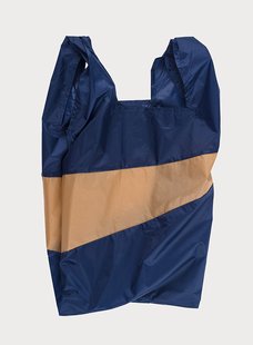 Susan Bijl - Shopping Bag Navy & Camel - large