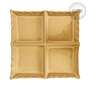 Serveerschaal Moove Café Olé - 4-vaks - handgemaakt in Portugal - 24 x 24 cm