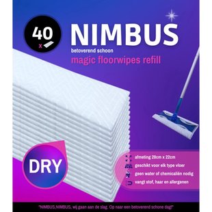 Nimbus Magic Vloerdoekjes Navulling 40 Stuks 28X22 Cm