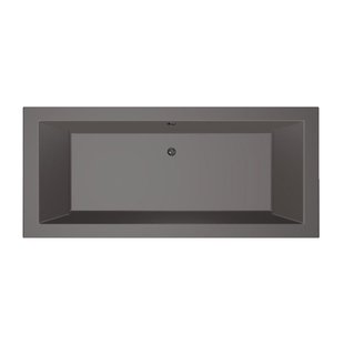 Xenz Society Duobad - 180x80x53 - afvoer Midden - acryl - antraciet 6853-05