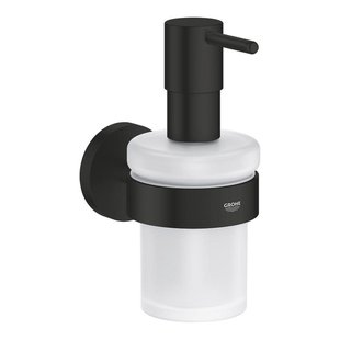 GROHE Start Zeepdispenser - met houder - mat glas - mat zwart 411952430