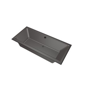 Xenz Kristal Ligbad - 180x80x48 - afvoer Midden - acryl - antraciet 6986-05