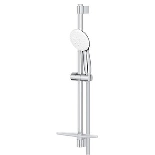 GROHE Tempesta 110 Glijstangset - 60cm - ronde handdouche - 3 straalsoorten - gladde doucheslang - met zeephouder - chroom 27600003
