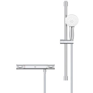 GROHE Grohtherm 1000 Performance Doucheset - thermostatische douchekraan - met tempesta glijstangset - ronde handdouche - 2 straalsoorten - gladde doucheslang - chroom 34836001