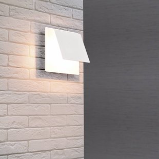 Trio Lighting LED wandlamp Mio, hoekige lens, mat wit, indirect